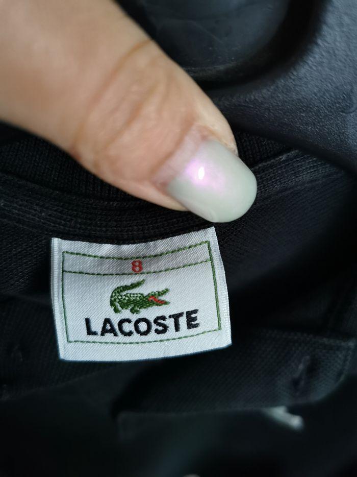 Polo manches longues noir Lacoste taille 8 ans - photo numéro 3