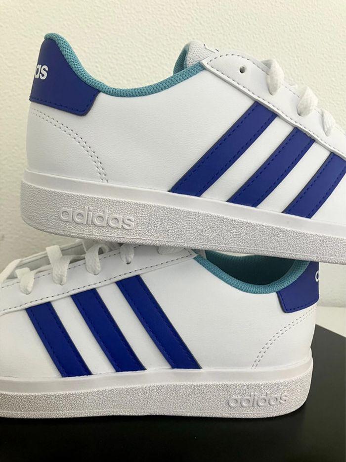 Adidas Grand Court 2.0 White/Blue - photo numéro 2