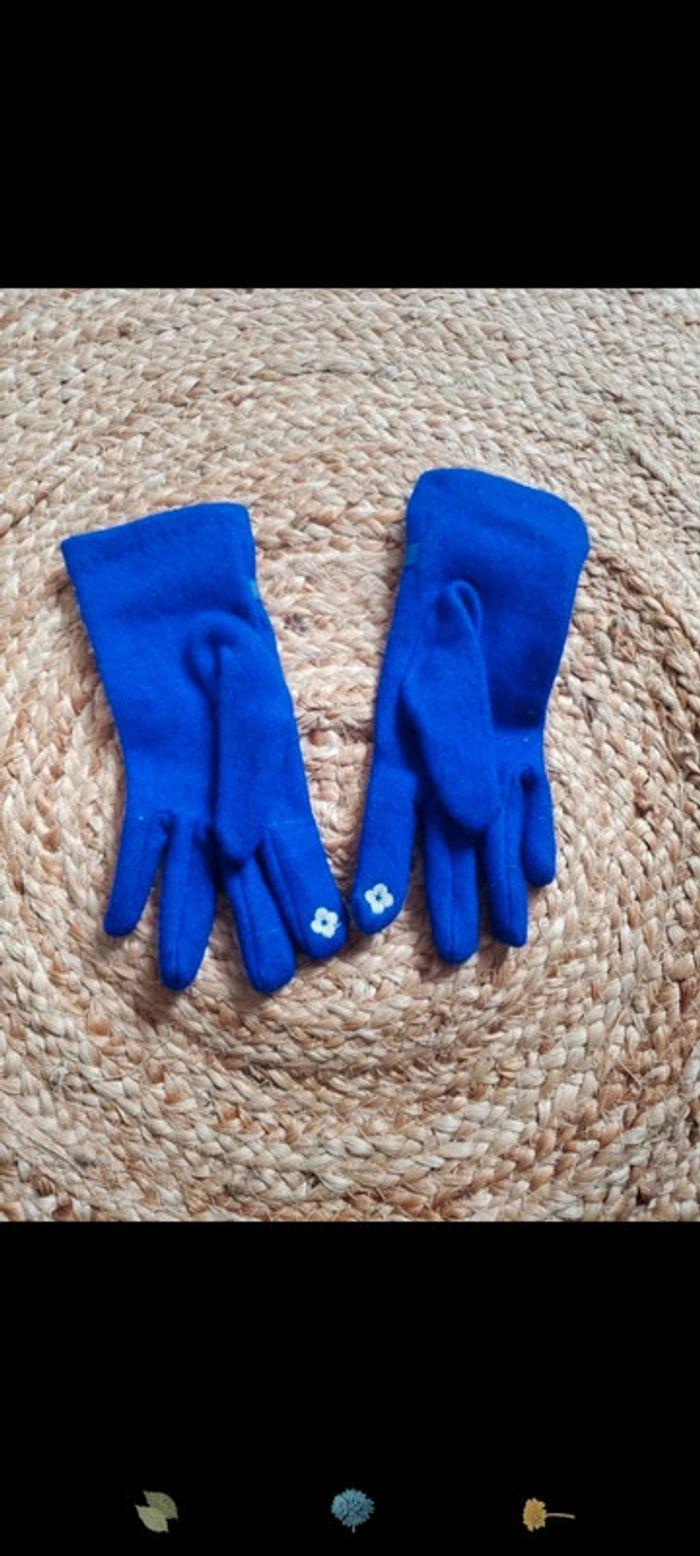 Gants bleu petant femme - photo numéro 2