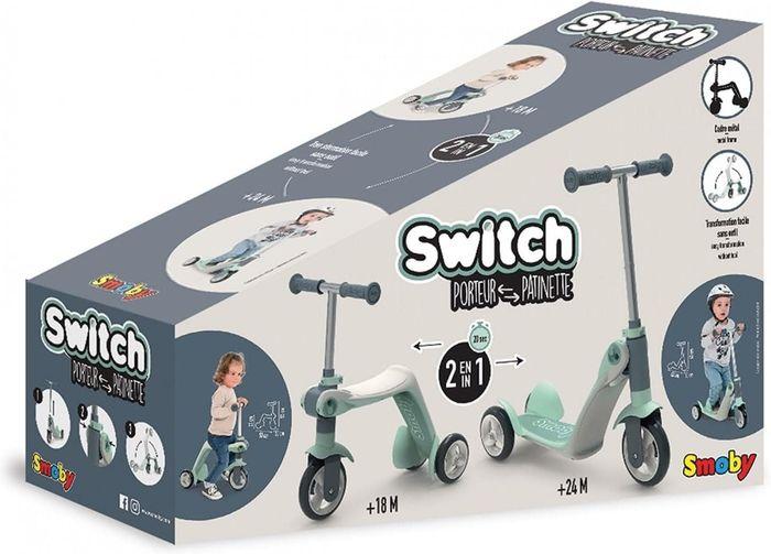 SMOBY - Porteur transformable en patinette - 3 roues - pour bébé de 18 mois a 4 ans - photo numéro 1