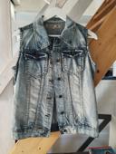 veste jeans sans manche