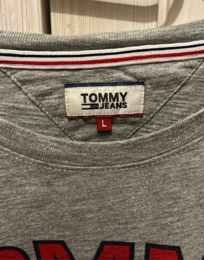 T-shirt gris pour homme, taille L, très bon état, Tommy Jeans - photo numéro 2