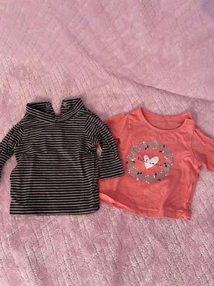 Lot de 2 teeshirt manches longues bébé - photo numéro 1