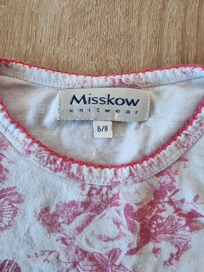 T-shirt blanc et rose Misskow taille 6 à 8 ans - photo numéro 3