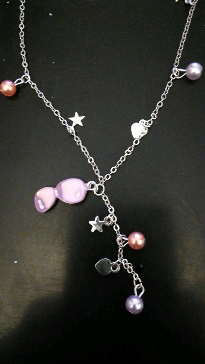 Collier enfant perles, cœur, etoiles - photo numéro 1