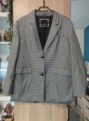 Veste blazer pied de poule noir gris et blanc Neuf New yorker / Amisu - Taille XL 42