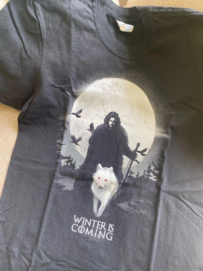 Tee shirt t-shirt phosphorescent game of thrones got jon snow winter is coming - photo numéro 2