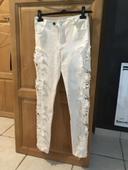 Pantalon blanc ajouré taille S