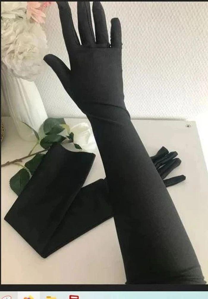 Gants noirs jusqu'au coude tactiles 🌸 - photo numéro 2