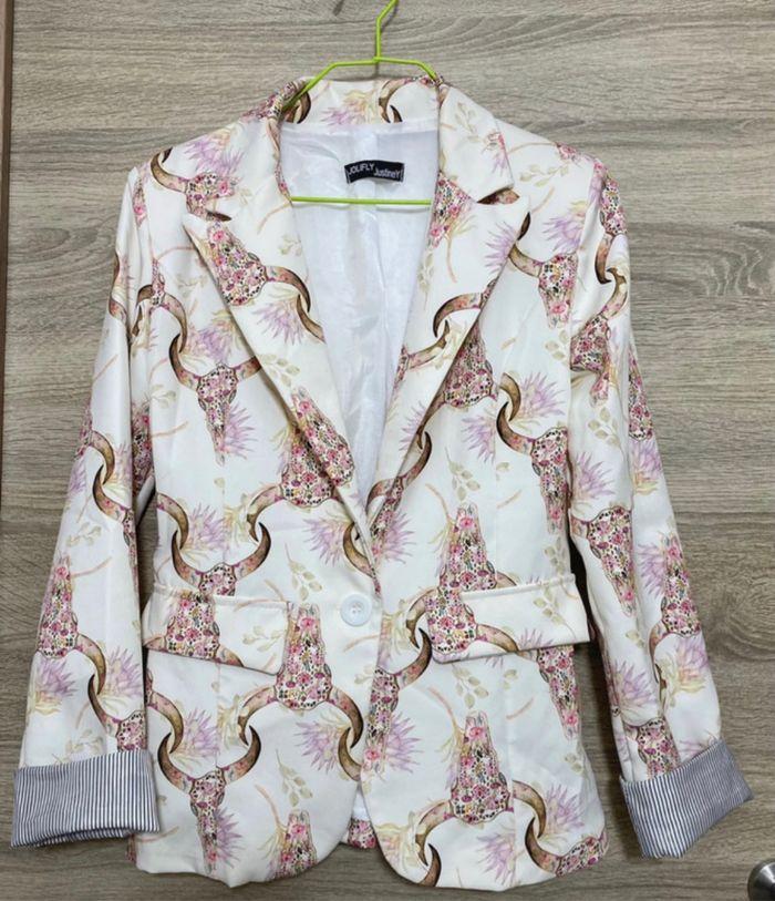 Tailleur veste avec motif blazer élégant femme - photo numéro 2