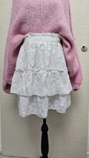 Jupe blanche volants broderies Monlook