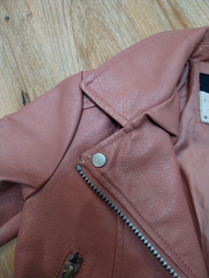 Blouson en simili cuir rose- kiabi - photo numéro 2