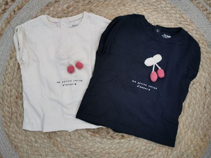 Lot 2 t-shirts "ma petite cerise d'amour"