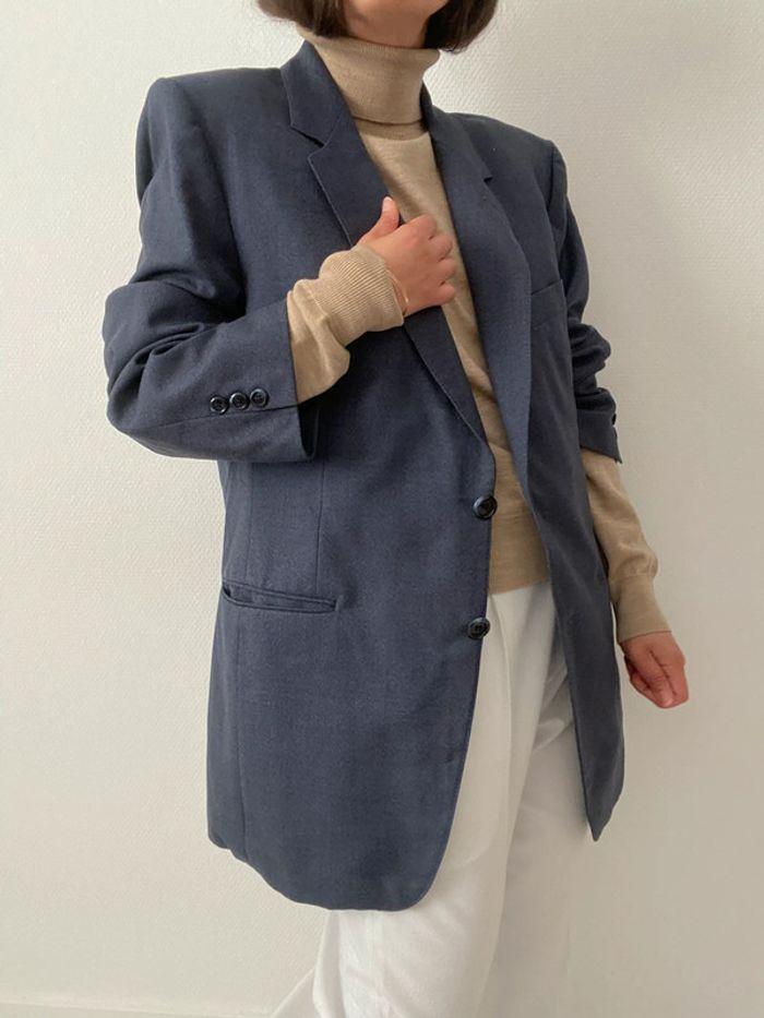 Oversized blazer bleu  100% laine - photo numéro 13