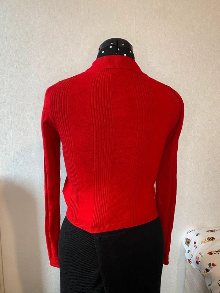 Pull fin uni rouge Stradivarius taille S / 36 - photo numéro 3