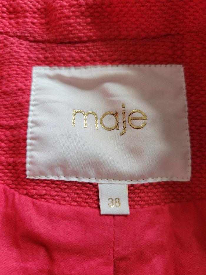 Veste femme manteau Maje rouge corail taille M/38/10 - photo numéro 4