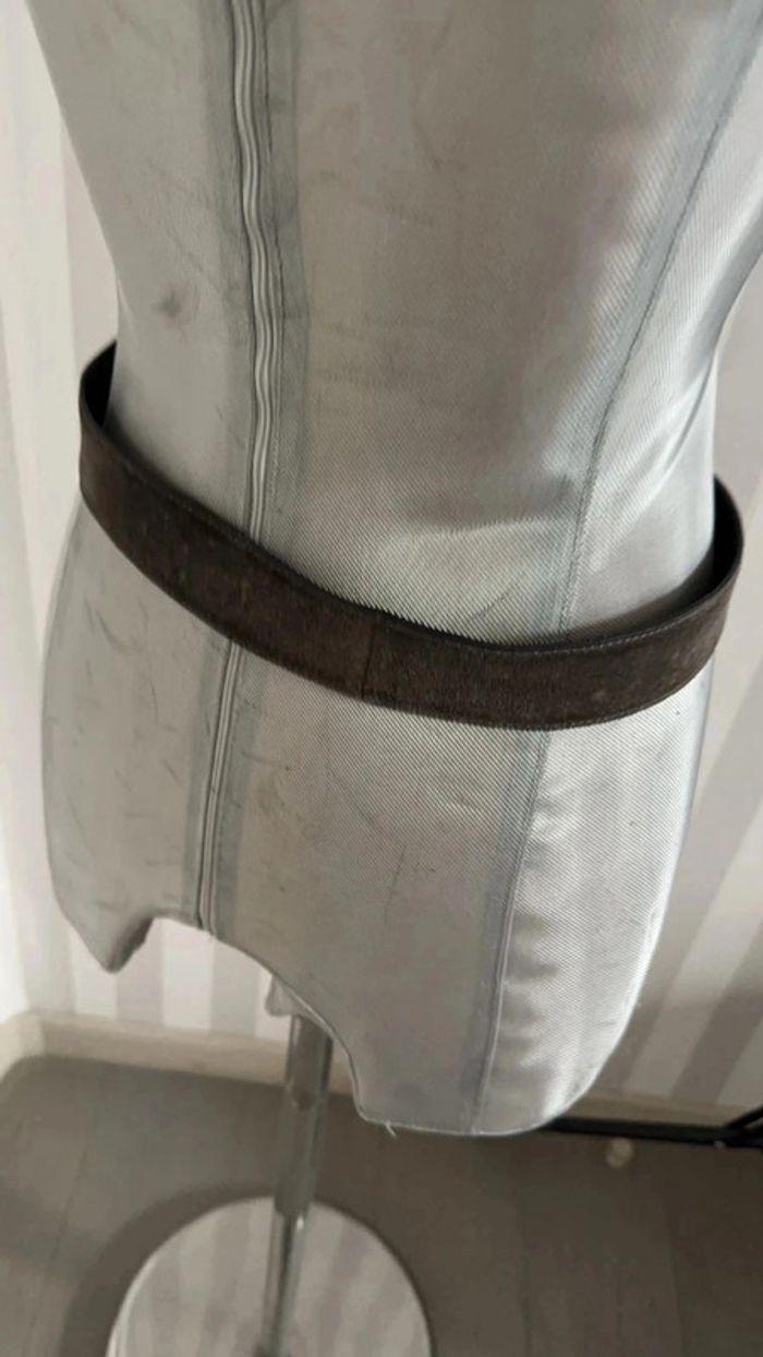 Ceinture  cuir daim gris Parallèle T:80 - photo numéro 3