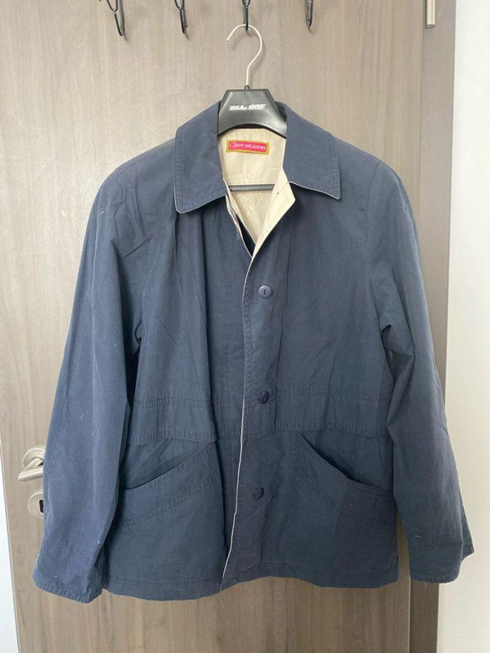 Veste intersaison T40 bleu marine et crème - photo numéro 1