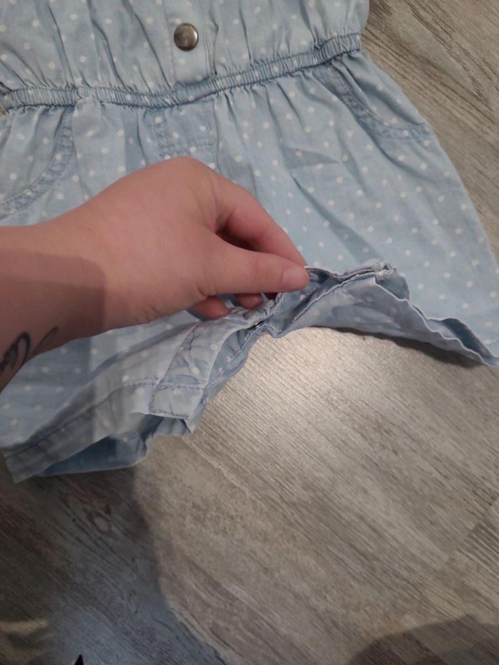 Combinaison short jean à pois blanc - photo numéro 4