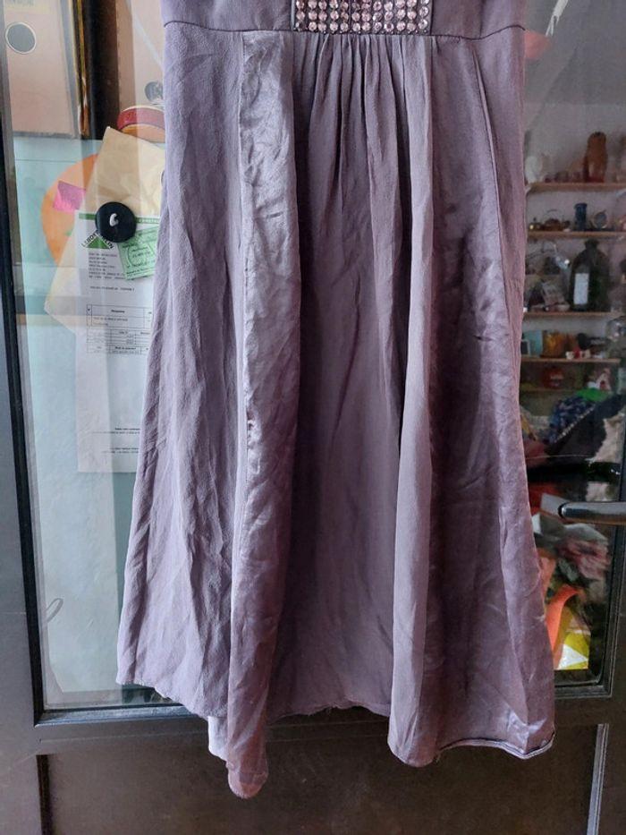 Robe en soie violet / gris Taille 36 - photo numéro 4