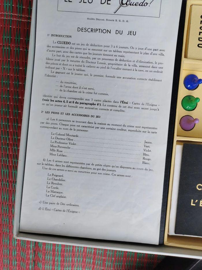 Cluedo jeu vintage 1951, édité par Miro Company - photo numéro 4