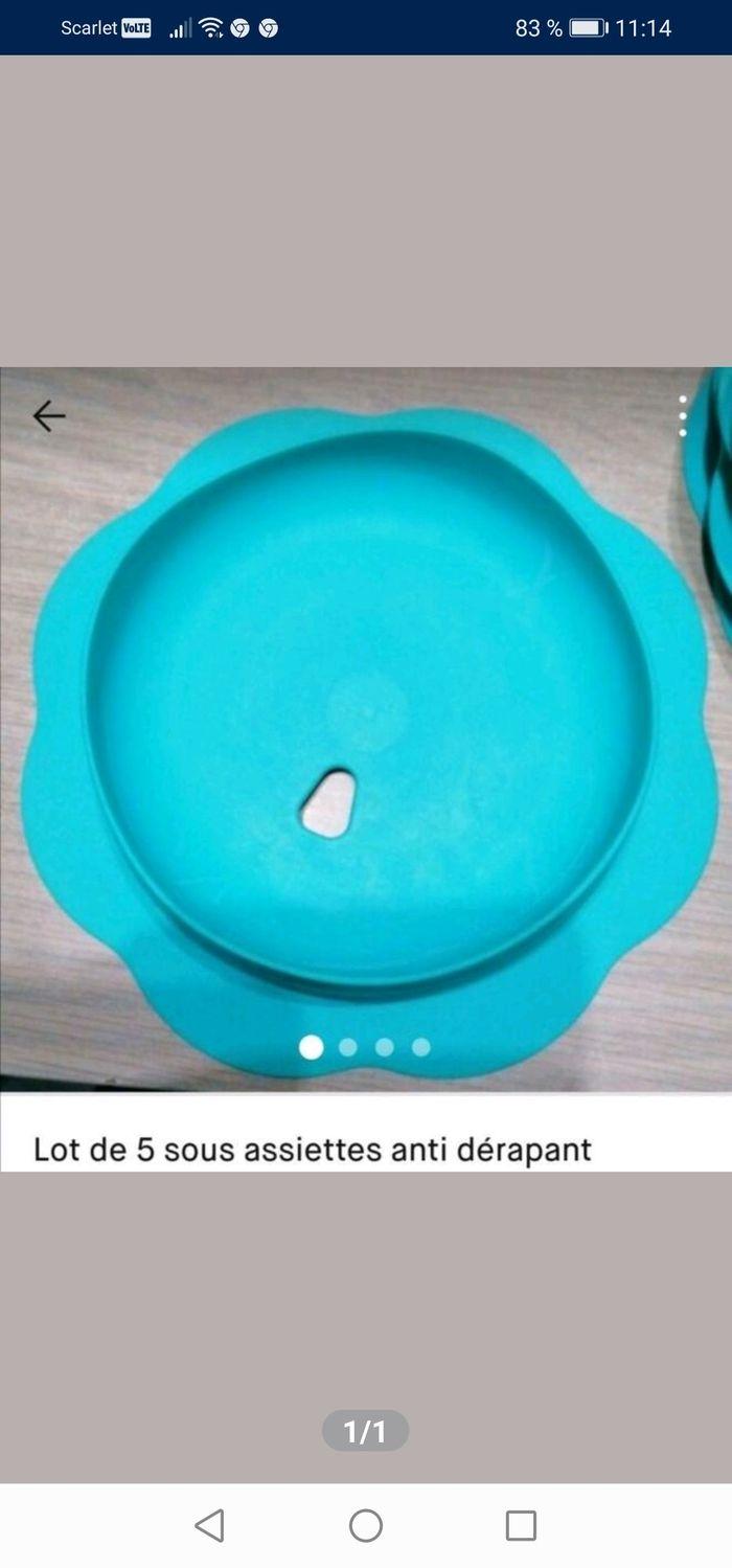 Lot de 5 sous assiettes anti derapente