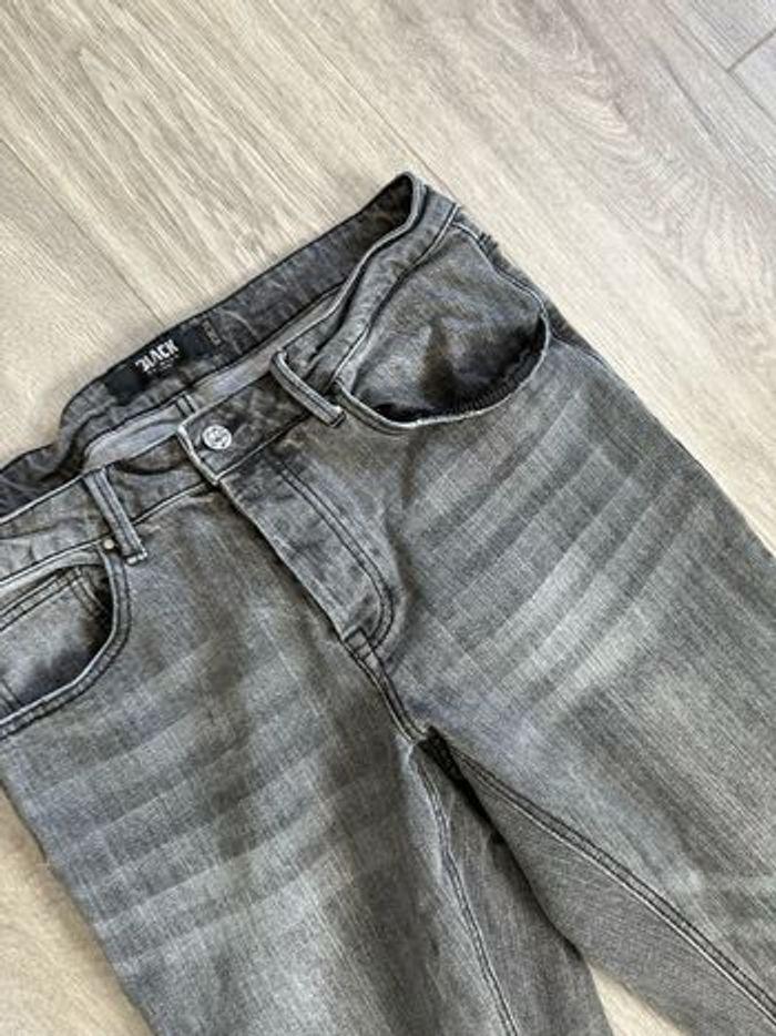 Jean denim droit gris délavé Black Premium W34 L34 - photo numéro 3