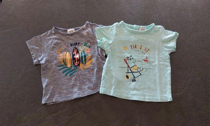 Lot de 2 t-shirts bébé 9 mois - photo numéro 1