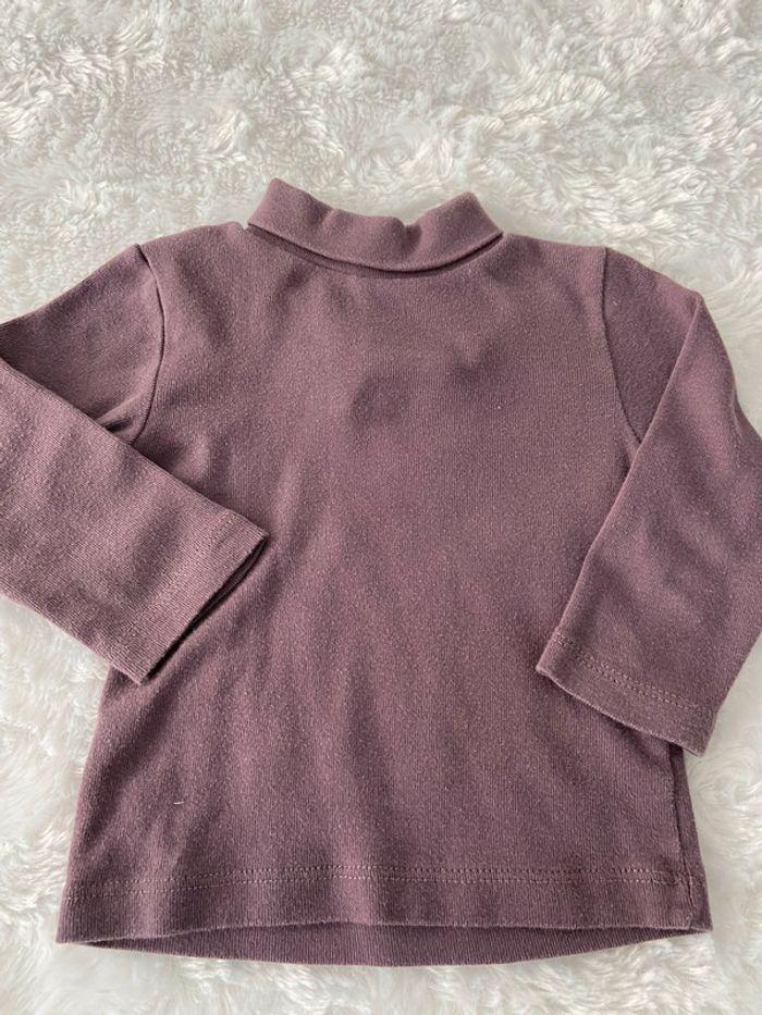 Pull sous pull rose mauve violet Kiabi 12 mois tbe - photo numéro 2