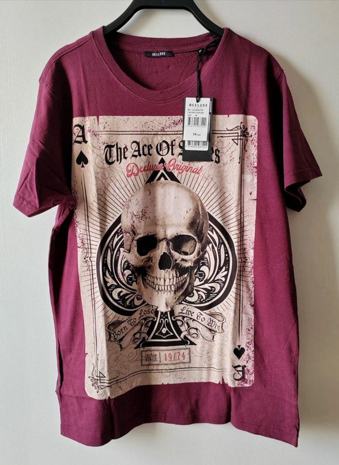 Tee-shirt As de pique Skull - deeluxe, taille M - photo numéro 3