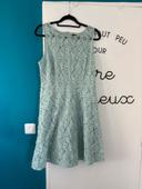 Robe femme verte dentelle