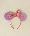 Disney serre tête oreilles paillettes Minnie Mouse rose mauve Ears headband Princesse Déguisement Carnaval Halloween Disneyland Vaiana Belle Cendrillon Ariel Elsa Anna Frozen robe lot SOP77