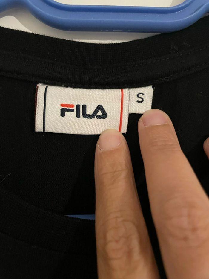 T-shirt à manches courtes gris noir et blanc fila taille S - photo numéro 2