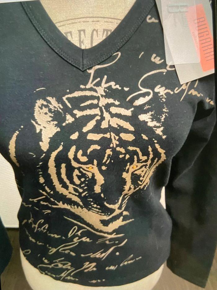 T-shirt manches longues motif tigre Bugarri T1 neuf - photo numéro 3