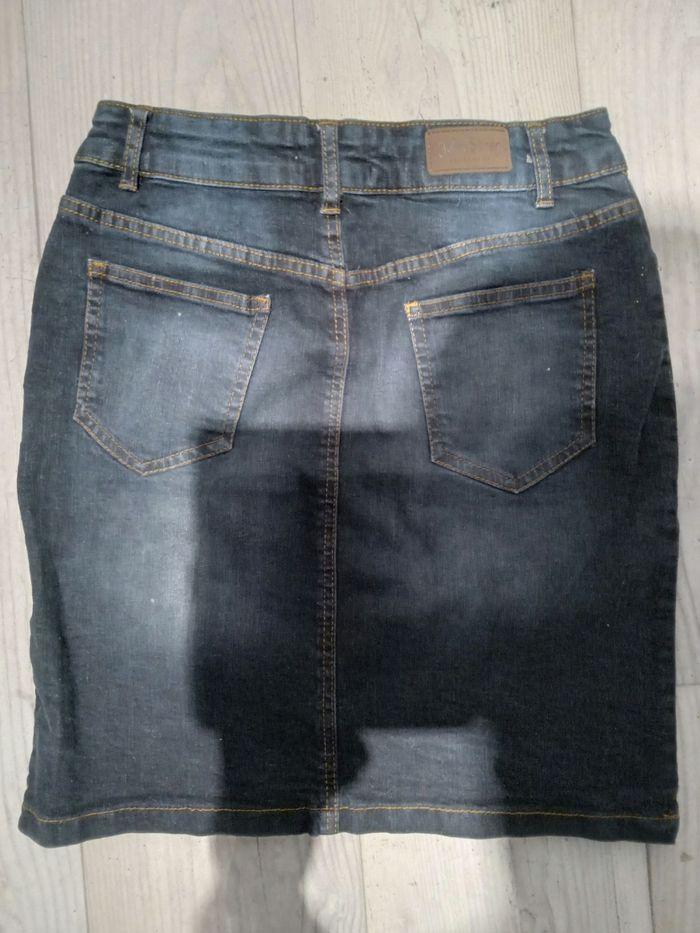 Jupe en jean John Baner bleu jean taille 38 - photo numéro 2