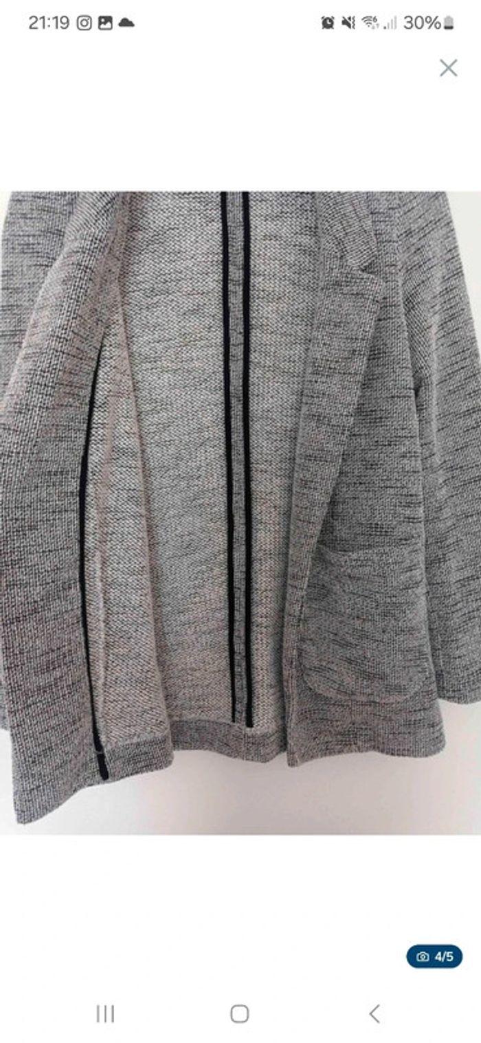 Veste blazer droit gris chiné - Promod - Taille S : 36 - 38 - photo numéro 4