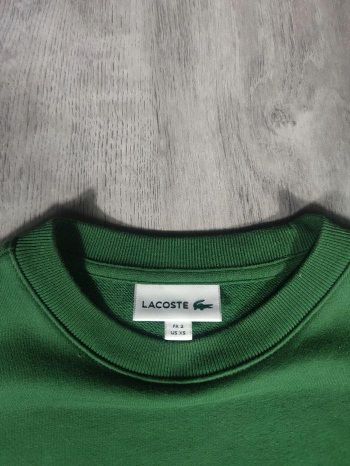 Pull Crewneck Lacoste Vert Logo Brodé Taille XS Homme - photo numéro 6