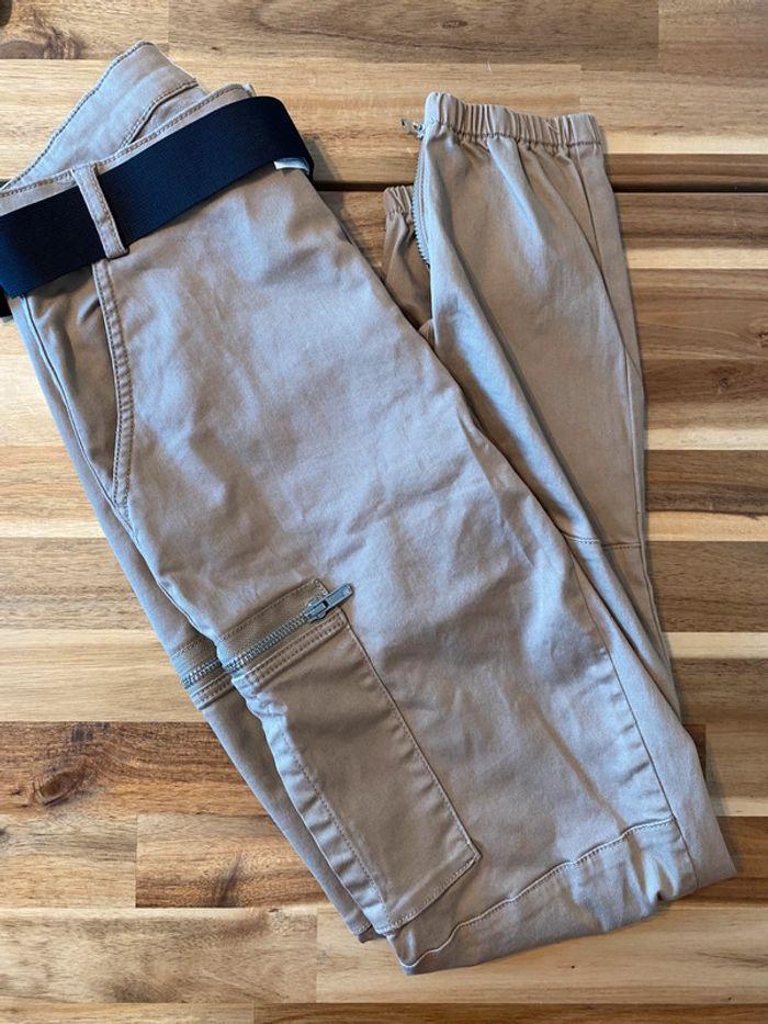 Pantalon cargo beige avec ceinture - taille S - photo numéro 4