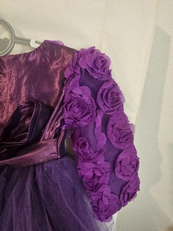 Robe de cérémonie violette avec fleurs, 9 mois - photo numéro 6