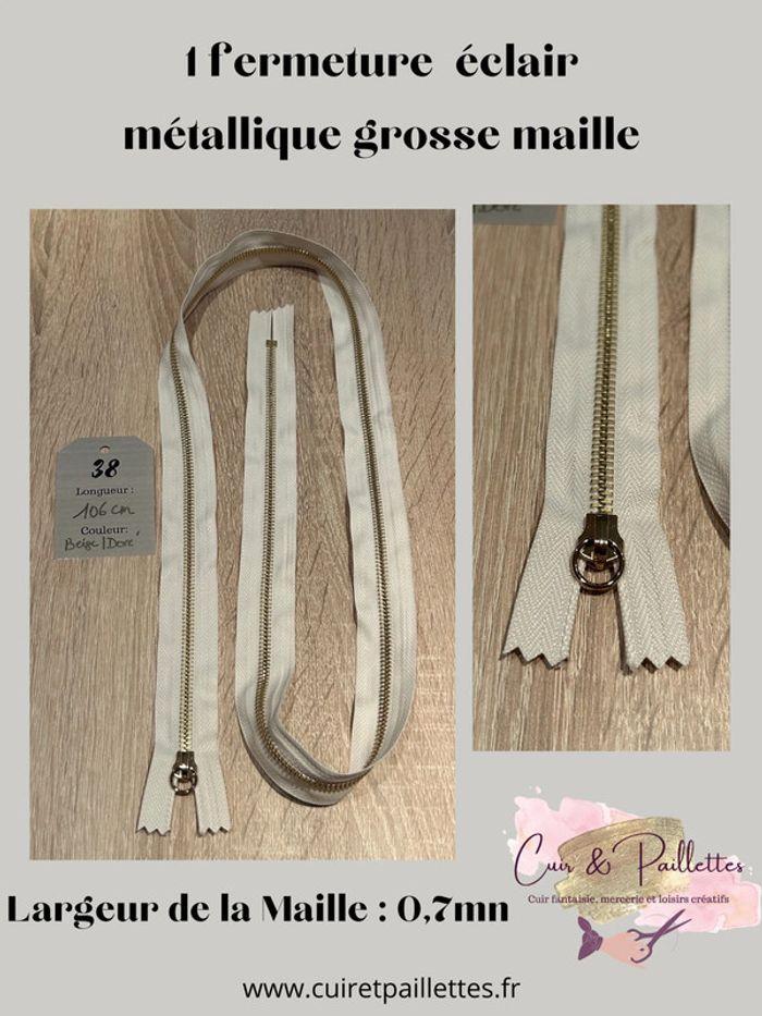 Fermeture éclair métallique grosse maille (38)