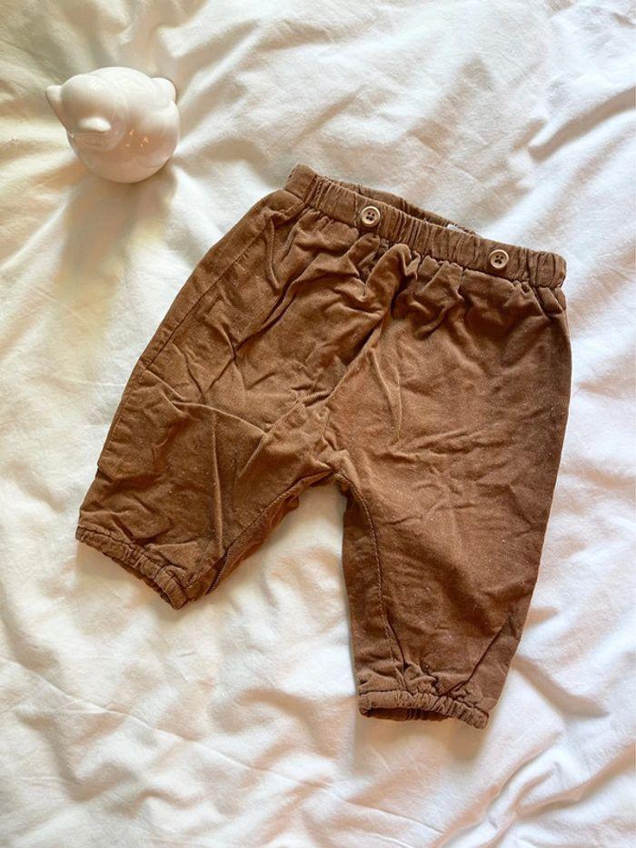 Pantalon bébé Zara 1-3 mois marron - photo numéro 1