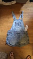 Salopette short jean denim neuve