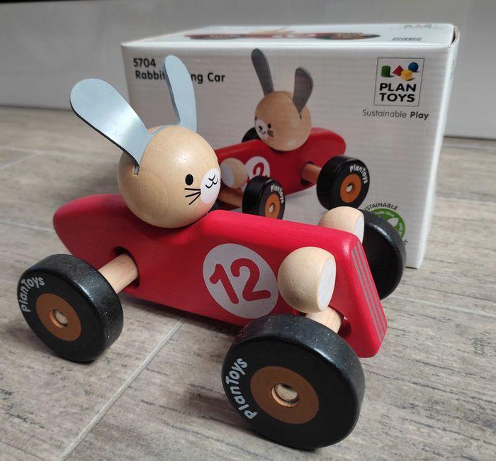 Voiture de course en bois lapin - Plan toys NEUVE - photo numéro 1