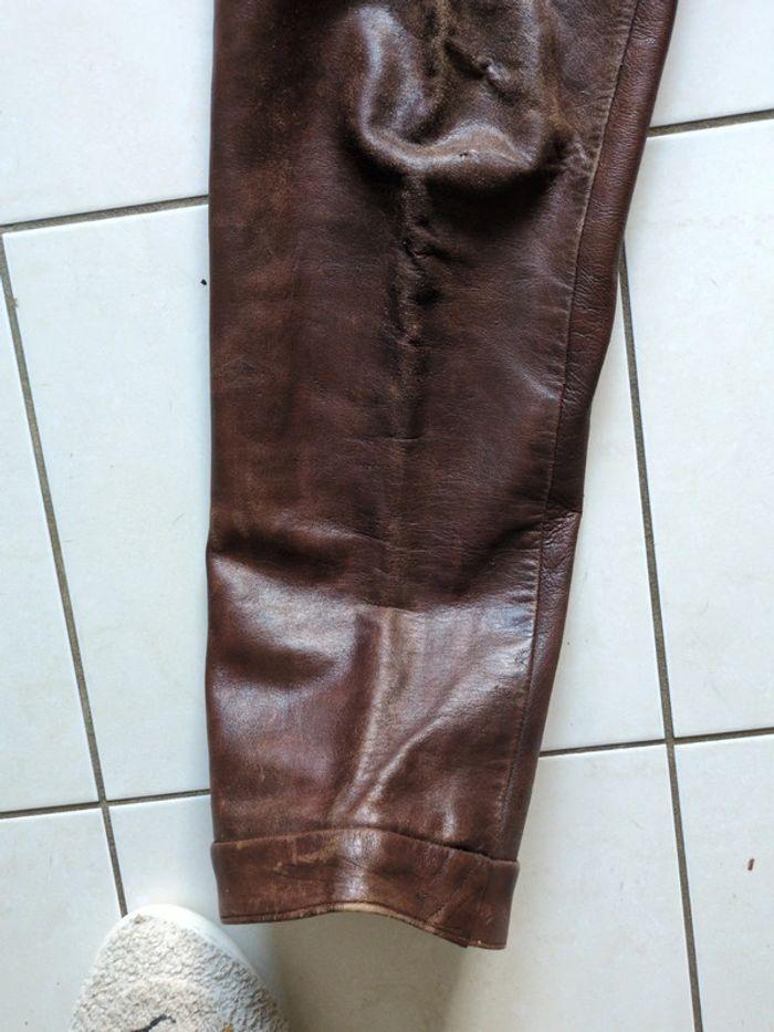 Pièce unique ! Pantalon en cuir fait main 40 - photo numéro 4