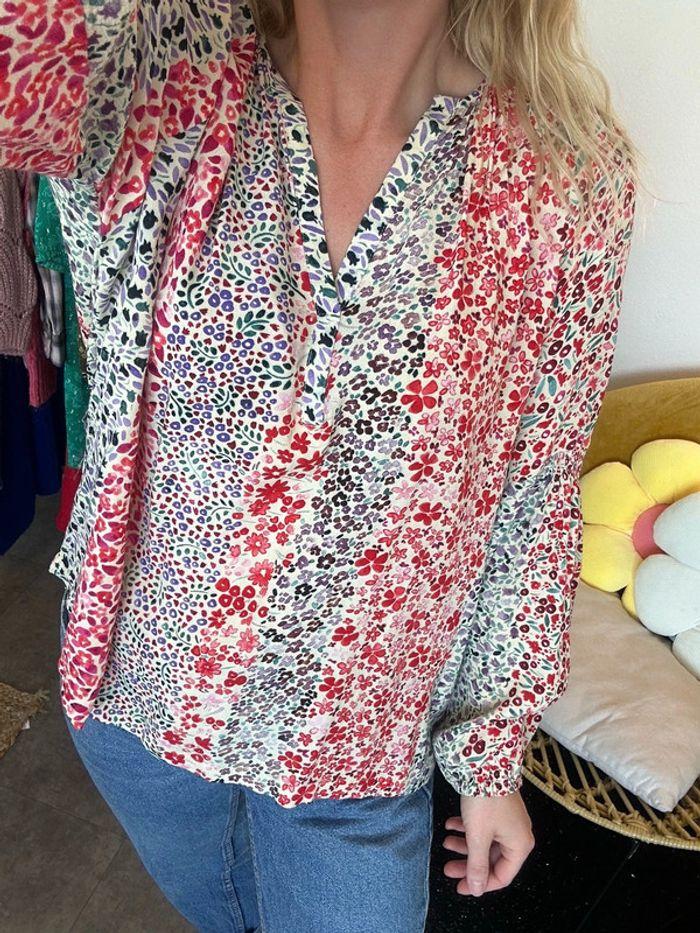 Blouse Suncoo Paris imprimé fleuri multicolore, taille 34 - photo numéro 5