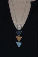 Collier pendentif 3 triangle argenté neuf