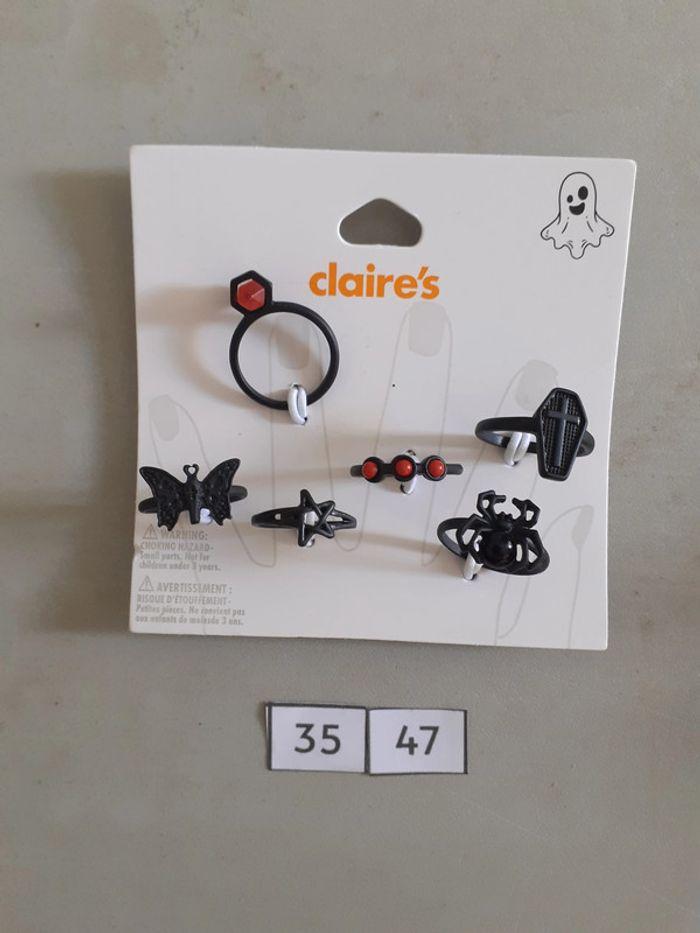 Lot de 6 bagues noires thème halloween Claire's