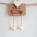 Boucles d'oreilles dorées et perles blanc-nacré LC204