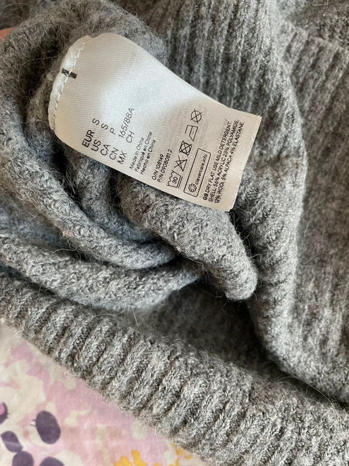 Pull H&M oversize gris chiné col V taille S - photo numéro 6