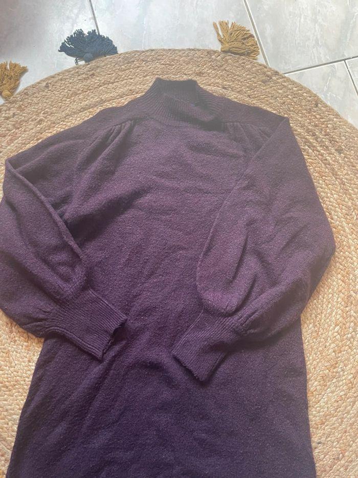 Robe pull petit col couleur violet kiabi taille S - photo numéro 3